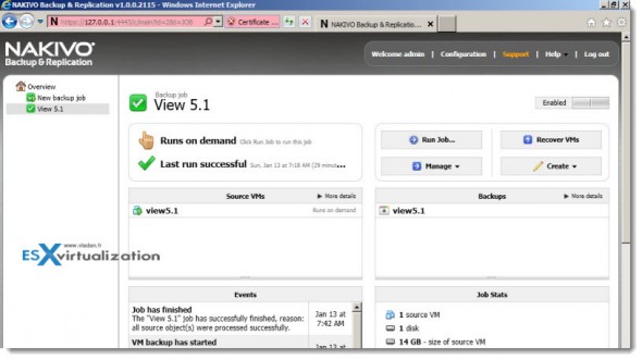 Nakivo Backup and Replication 1.0 - new backup product for VMware vSphere, ESX(i) 4.1, 5.0 and 5.1