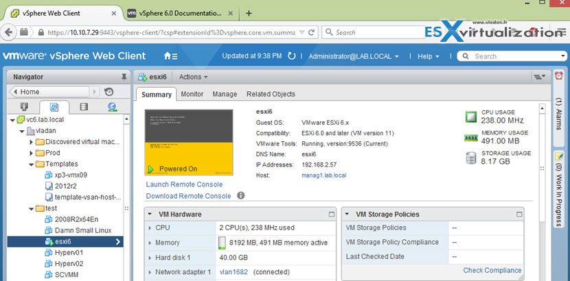 Nested ESXi 6 in a Lab