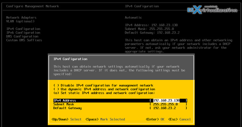 ESXi network config