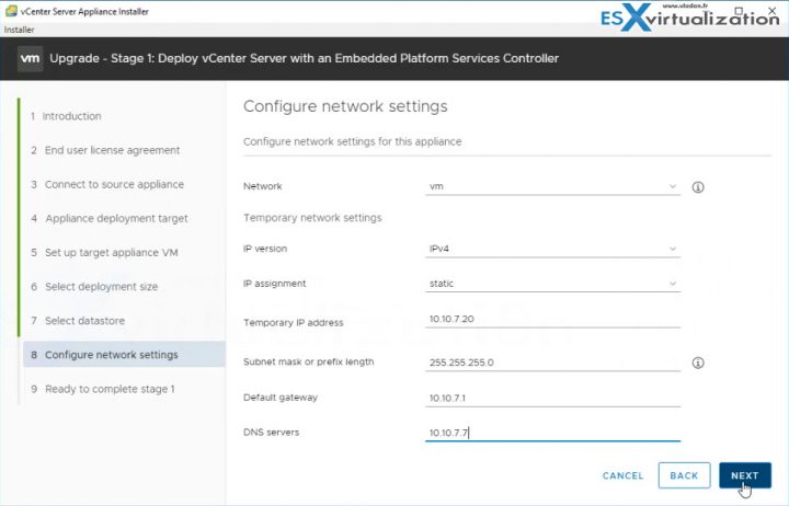 Upgrading a vCenter Server Appliance (VCSA) to version 6.7