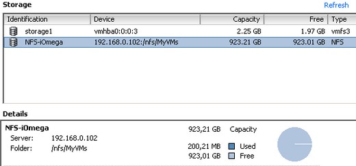 Configuration iOmega iX2 NFS shared Storage for ESX Server