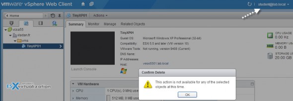 Virtual Machine User - cannot delete a VM