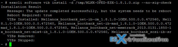 Installation of one of the Mellanox Drivers - reboot is required