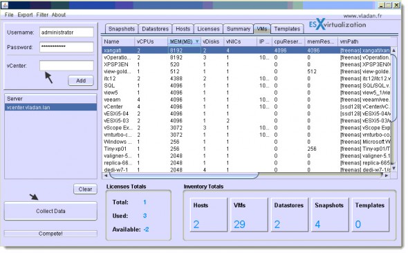 OneVirt Viewer - cross platform free tool for VMware vShere