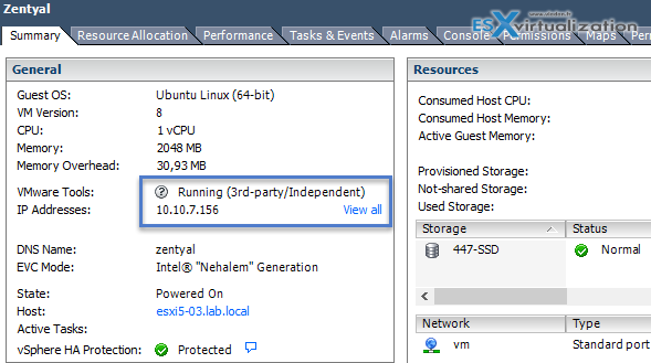 Open-VM running tools