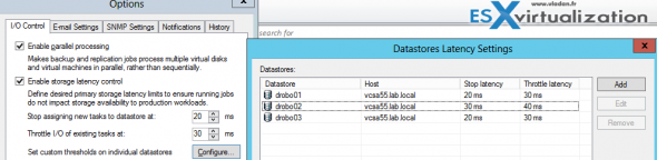 Veeam Backup IO control settings