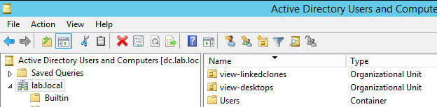 Create a separate OU for linked-clone desktops