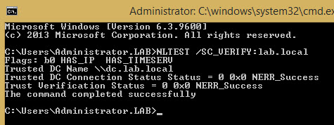 Trust Relationship Between Workstation and Domain Fails 