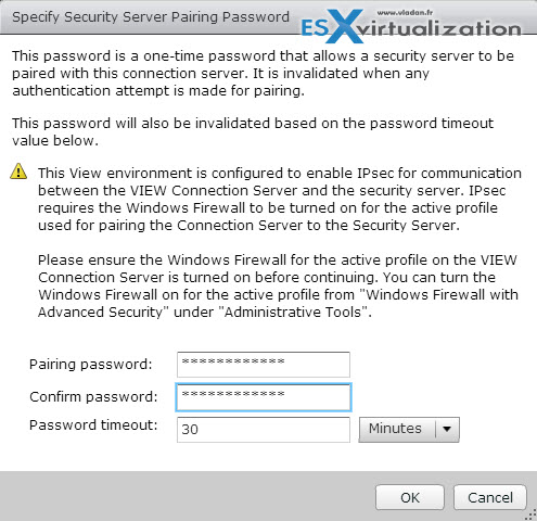 Configure Horizon View security server pairing