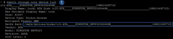 esxcli storage core device list