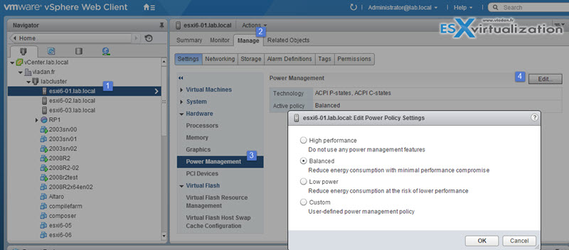 VMware vSphere Host Power Management Policy