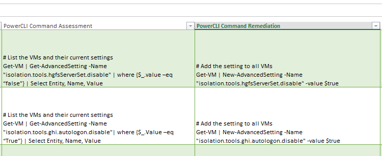 PowerCLI commands