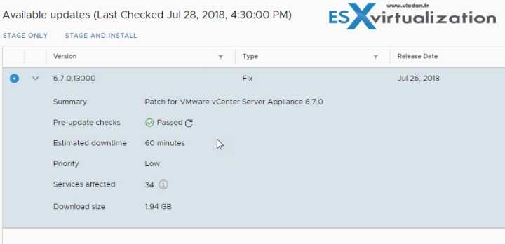How-to patch VMware vCSA 6.7 with the latest patch