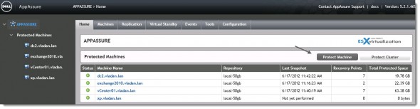 Dell Appassure - add VM to be protected