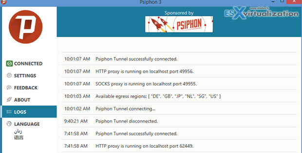 PSiphon logs