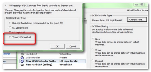 how to change from LSIlogic parallel into pvscsi - VMware vSphere 4
