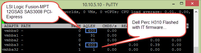 LSI Logic Fusion-MPT 12GSAS SAS3008 PCI-Express vs Dell Perc H310 flashed with IT firmware