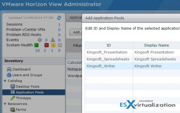 How to publish RDS application on Horizon View 6