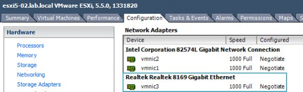Realtek 8169 NIC in ESXi 5.5 not detected by default - install a VIB ...