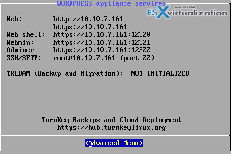 Setup WordPress through Turnkey Linux Appliance
