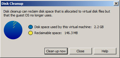 Workstation can reclaim disk space from thin provisioned disks on local VMs
