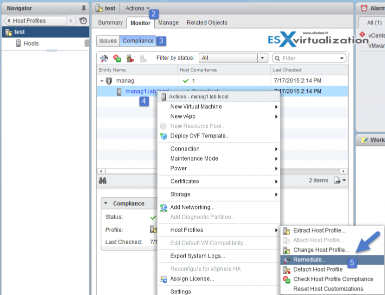 How to remediate host with a host profile