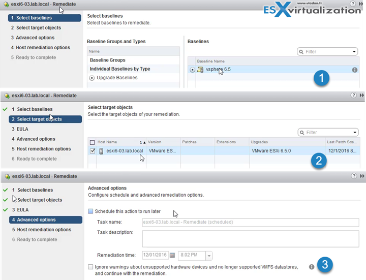 How to upgrade a ESXi 6.0 to ESXi 6.5 via VMware Update Manager