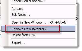 How to remove orphaned VM from inventory