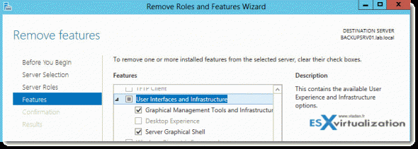 Remove GUI through Server Manager