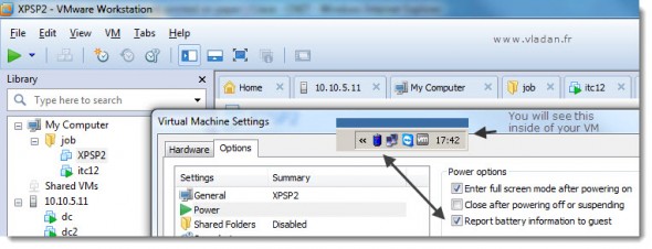 How to report battery level inside of your VM - VMware Workstation 8 laptop users