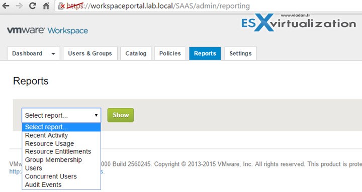 VMware Workspace Reports