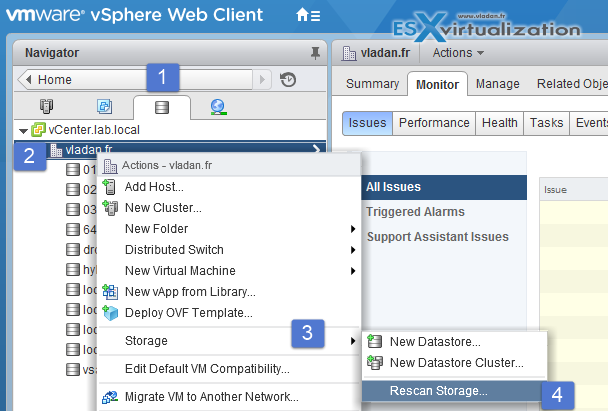 vSphere 6 - Rescan Storage