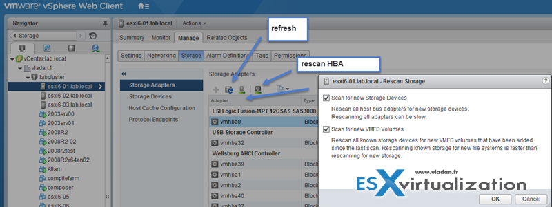 Rescan vSphere Storage