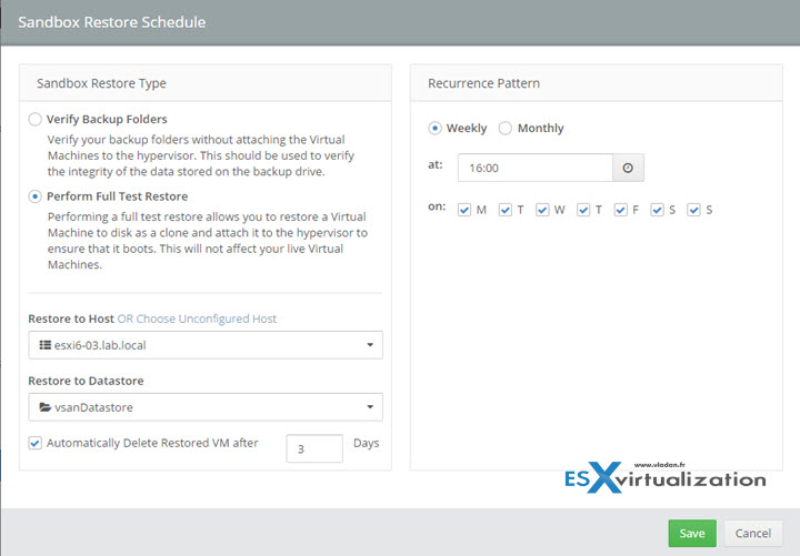 Altaro Verification of Backup by Restore to Sandbox