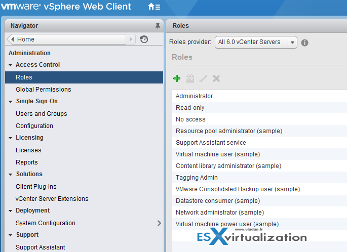 VMware vSphere Default Roles - VCP6-DCV