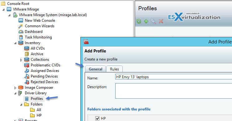 VMware Mirage Rules and Driver Profiles