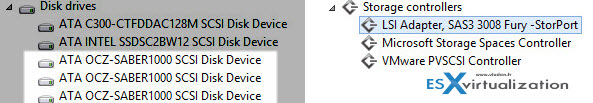 Saber 1000 attached to a VM via LSI 3008 in pass-through 