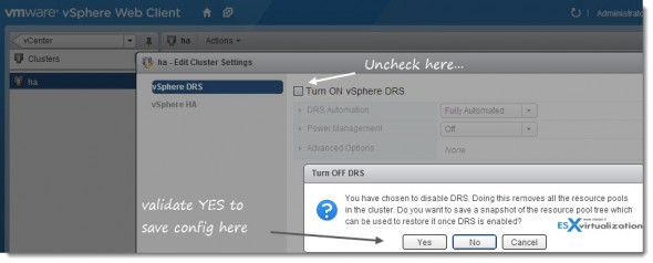 Save Snapshot of the resource pool tree - vSphere 5.1