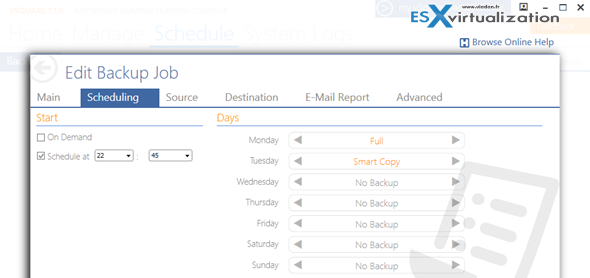 VSquare Backup Schedule