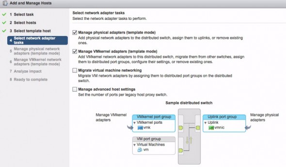 Select network adapters - wizard