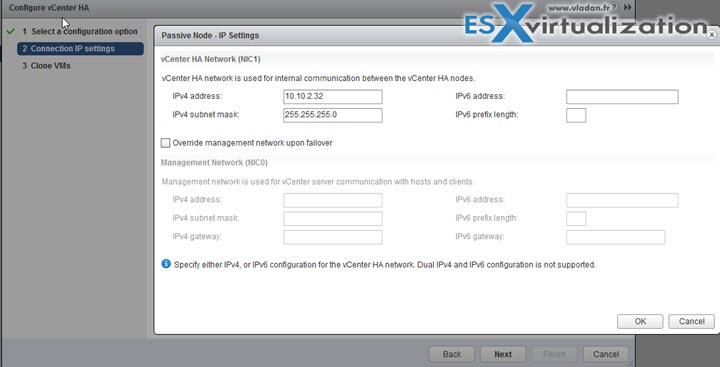 vCenter 6.5 (VCSA) HA advanced configuration how-to