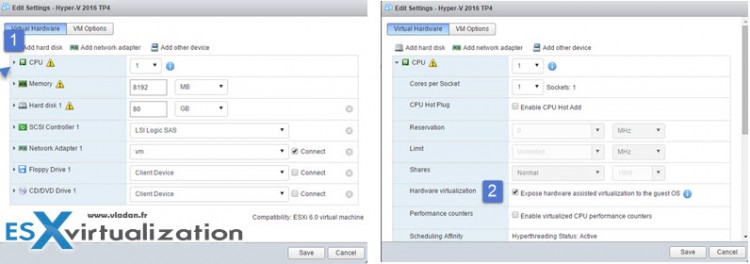 How to install Hyper-V 2016 on VMware ESXi