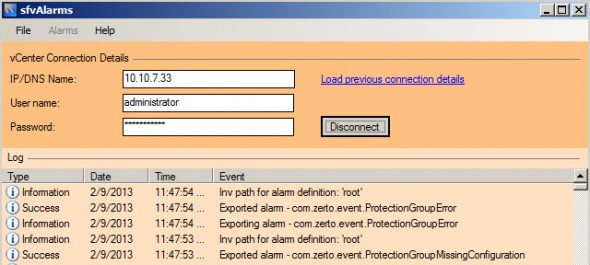 Free GUI utility to export/import vCenter Server Alarms