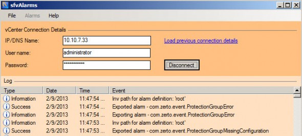 Free GUI utility to export/import vCenter Server Alarms