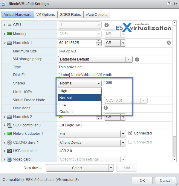 VCP6.5-DCV Set the SIOC shares and IOPS limit on VMDK