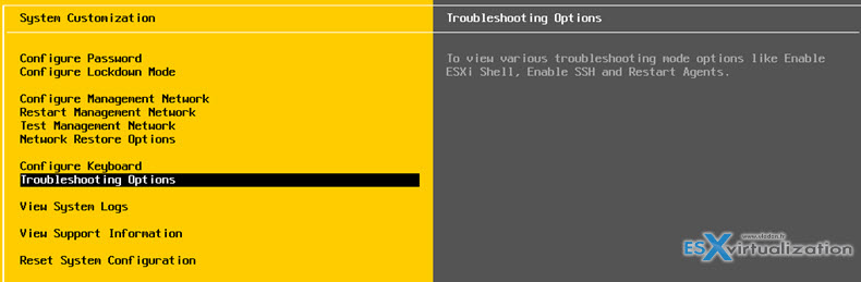 ESXi Shell Access