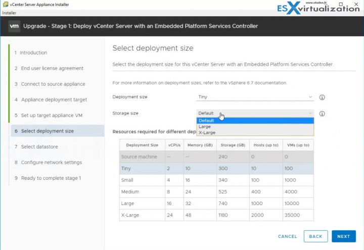 Upgrading a vCenter Server Appliance (VCSA) to version 6.7