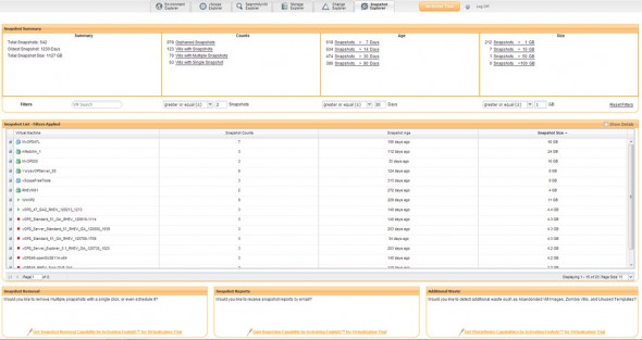 Foglight for Virtualization - Snapshot Explorer