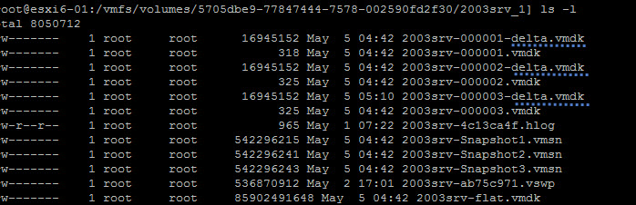 ESXi Cli commands - snapshot deletion monitoring