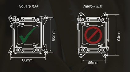 Narrow ILM socket compared to square ILM socket